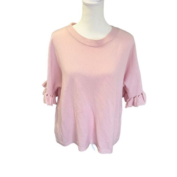 KINROSS 100% Cashmere Short Flutter Sleeve Sweater - Picture 3 of 12